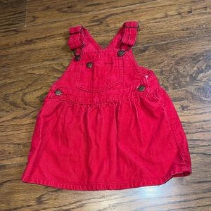 *3 for $20 Oshkosh girl red overall dress size 12 months